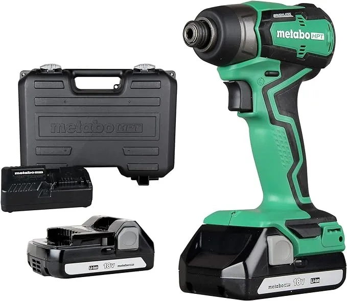 Metabo HPT Cordless 18V Impact Driver | 1/4-Inch Hex Drive | Sub-Compact | Brushless Motor | Lithium-Ion Batteries | Lifetime Tool Warranty | WH18DDX