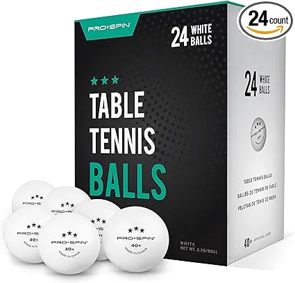 PRO SPIN Tischtennisbälle Elite-Serie – Weiße Premium Tischtennisbälle 3 Sterne| Leistungsstarke 40+ ABS-Bälle auf Turnierniveau | Perfekte Rundung, Perfekter Spin | Präzise Sprungkraft | Langlebig