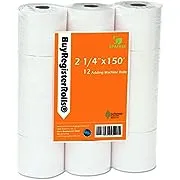 BuyRegisterRolls (12 Rolls) 2 1/4 x 150 ft White Adding Machine Tape Paper Rolls Premium One Ply Register / Adding Machine / Calculator Paper Rolls Printing Calculator 10 Key