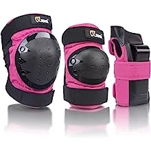 JBM Adult & Kids (Ages 3-99) Knee Pads Elbow Pads Wrist Guards 3 in 1 Protective Gear Set for Skateboarding, Skating, Inline Skating, Roller Skating, Scootering, Biking and Multi- Sports.