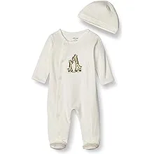 Little Me Unisex Baby 2 Piece Footie and Cap Giraffe Ivory Preemie