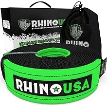 Rhino USA Recovery Tow Strap 4in x 30ft Black