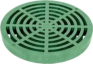 StormDrain 12" Outdoor Catch Basin Flat Round Grate Cover - Superior Strength and Durability, Green