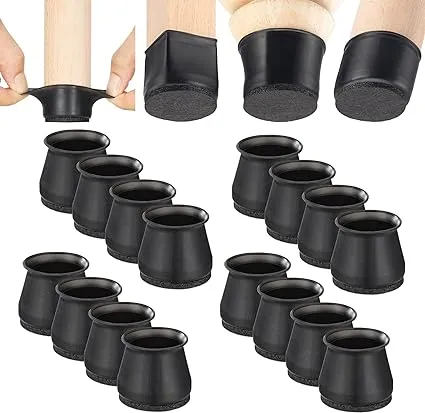 Juego De 16 Tapones Para Patas De Sillas Mesas Muebles Protectores Piso Silicona