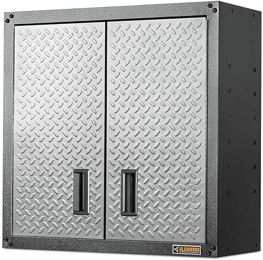 Gladiator 28 Gearbox Full-Door Garage Wall Cabinet with Shelf, Silver Tread