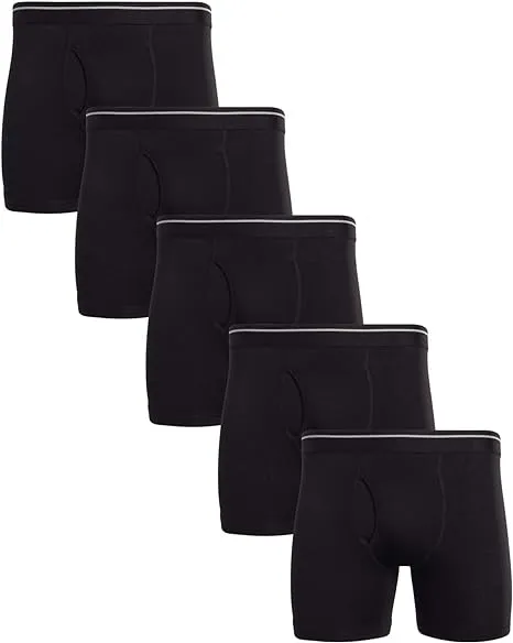 Members Mark Underwear - Stretch Boxer Briefs (5 Pack), Size Large, Black