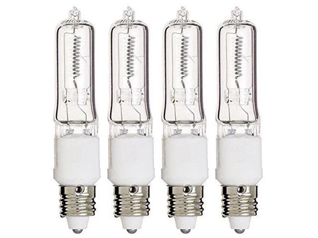 Kor (Pack of 4) Q50CL/MC - 50 Watt JD T4 E11 Mini Candelabra Base 120V Clear Light