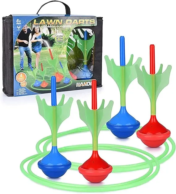 Lawn Darts Game – Glow in The Dark, Outdoor Backyard Toy for Kids & Adults