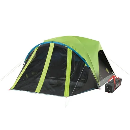 Coleman Carlsbad Dark Room Camping Tent with Screened Porch, 4/6 Person Tent Blocks 90% of Sunlight and Keeps Inside Cool, Weatherproof Tent with Easy Setup and Screened-In Porch