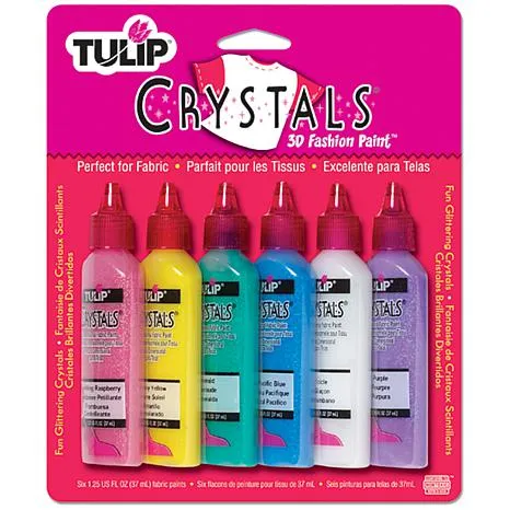 Tulip Dimensional Fabric Paints 1.25oz 6/Pkg - Crystals - 3527571 | HSN