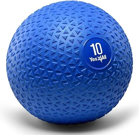 Yes4All Fitness Slam Medicine Ball Triangle 10lbs for exercise, strength, power workout | Workout ball | Weighted ball | Exercise ball | BlueYes4All Fitness Slam Medicine Ball Triangle 10lbs for exercise, strength, power workout | Workout ball | Weighted