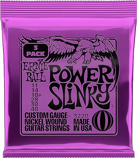 Ernie Ball Power Slinky Nickel Wound Electric Guitar Strings 3 Pack - 11-48 Gauge