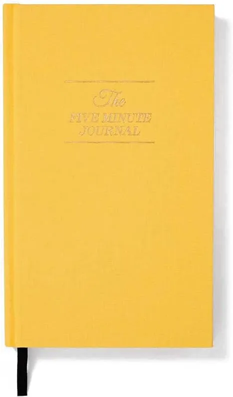 Intelligent Change The Five Minute Journal, Original Daily Gratitude Journal 2023, Manifestation Journal for Mindfulness, Undated Daily Journal with Gold Foiling, Plastic-Free, Yellow