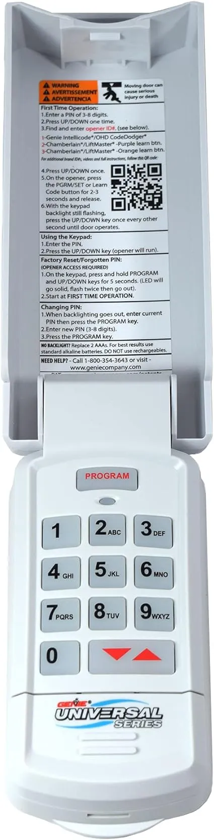 Genie Genuine GUK-R Wireless Universal Garage Door Opener Keypad, Compatible with LiftMaster, Chamberlain, Genie, Craftsman and More