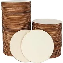 100 Pieces 4 inch Wooden Circles, Unfinished Round Wooden Cutouts, Natural Round Wood Slices for Drinks, DIY Crafts, Coaster, Painting, Staining, Lase