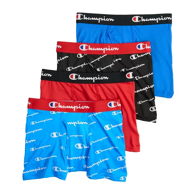 Champion Boys' Everyday Active Stretch Boxer Briefs, 4-Pack, Sizes S-xl, Boy's, Size: Small