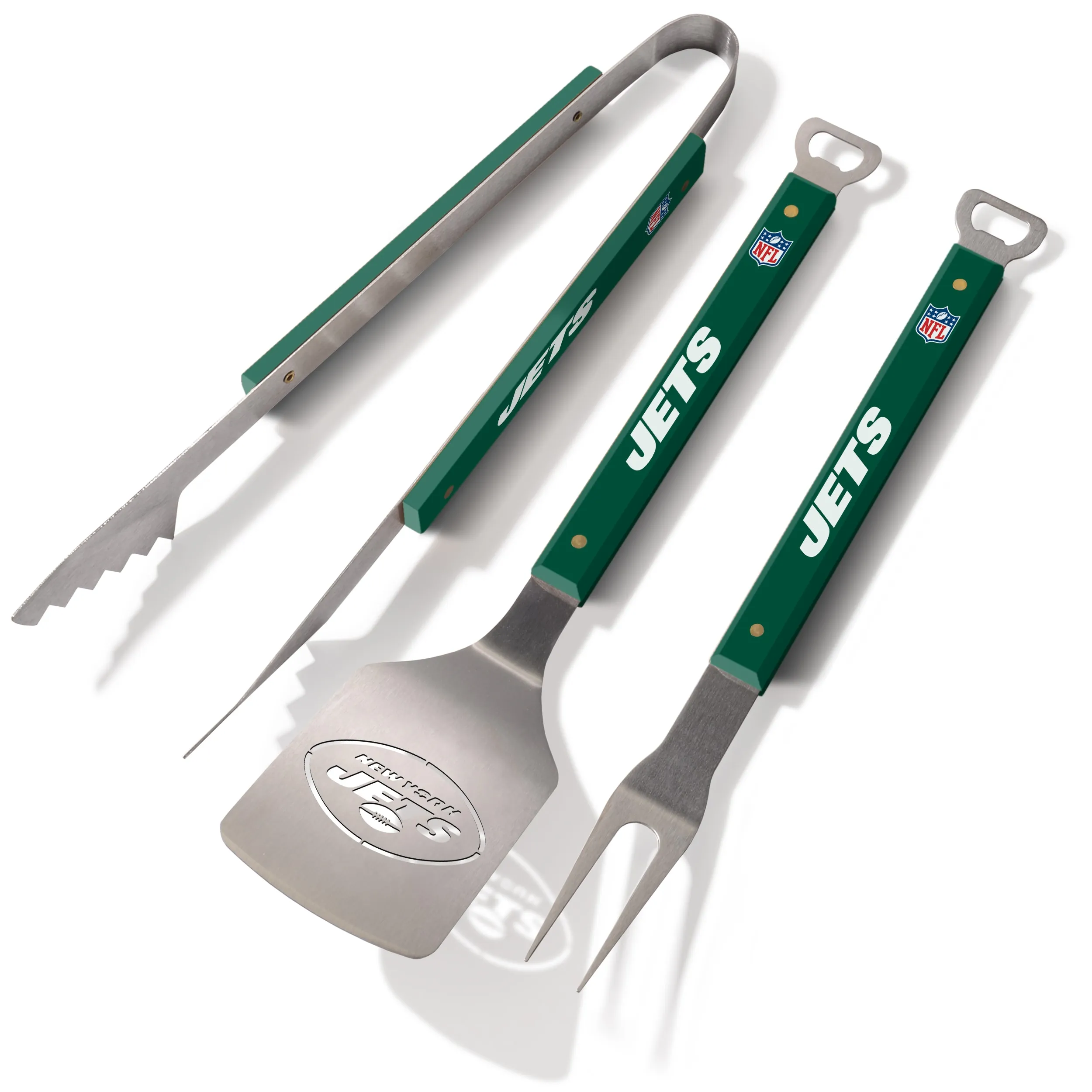 Sportula New York Jets Spirit Series 3-Piece BBQ Set 3-Pack Stainless Steel Tool Set Lowes.com