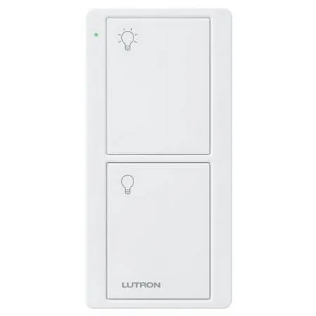 Lutron 2-Button Pico Smart Remote Control for Caseta Smart Switch, PJ2-2B-GWH-L01, White (2-Pack)