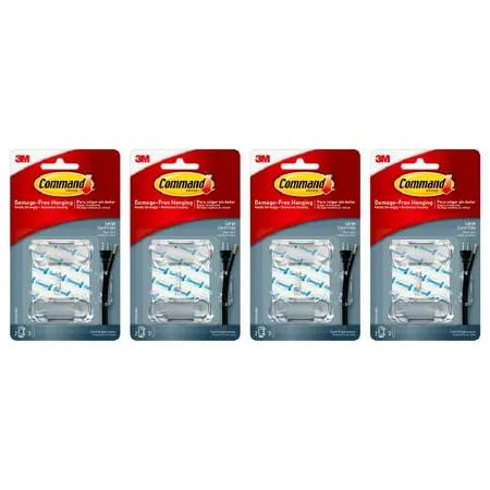 Command Clear Cord Clips Large