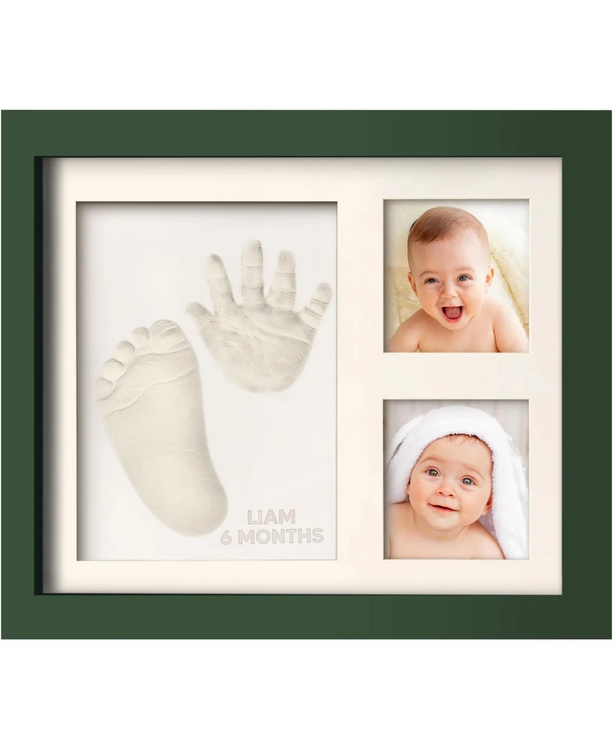 KeaBabies | Baby Handprint & Footprint Keepsake Solo Frame, Midnight Blue | Maisonette