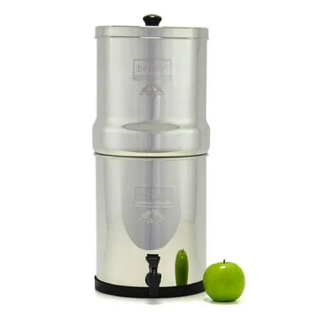 Big Berkey Gravity-Fed Stainless Steel Countertop Water Filter System 2.25 Gallon with 2 Authentic Black Berkey Elements BB9-2 Filters