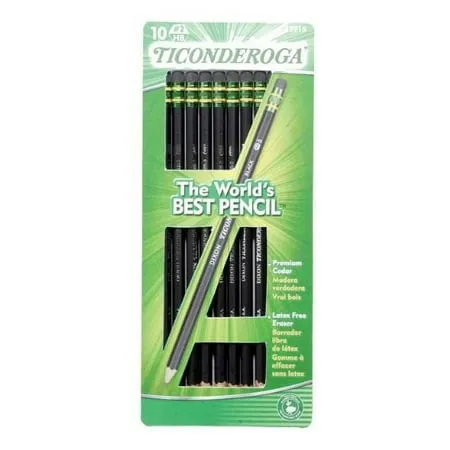 Ticonderoga Pencils, No. 2 HB, Sharpened - 10 pencils