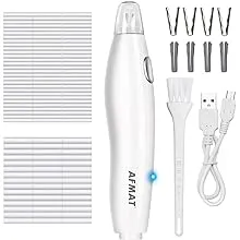 AFMAT Electric Eraser for Artists, 140 Eraser Refills, Rechargeable Electric Eraser for Drawing, Artist Eraser Rechargeable for Drafting, Painting, Sketching, Architectural Plans, Detailer Tool-WhiteAFMAT Electric Eraser for Artists, 140 Eraser Refills, 