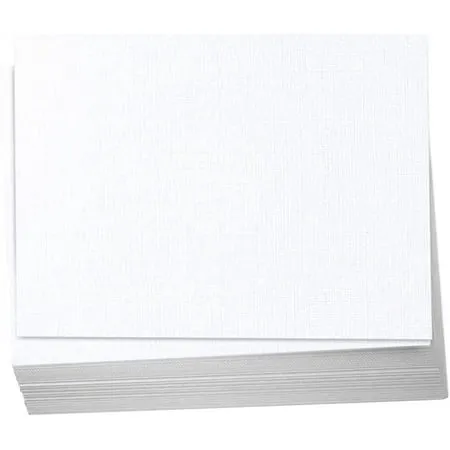 Hamilco 5x7 White Linen Cardstock Paper Blank Index Cards Card Stock 80lb Cover 100 Pack, Size: 100 ct