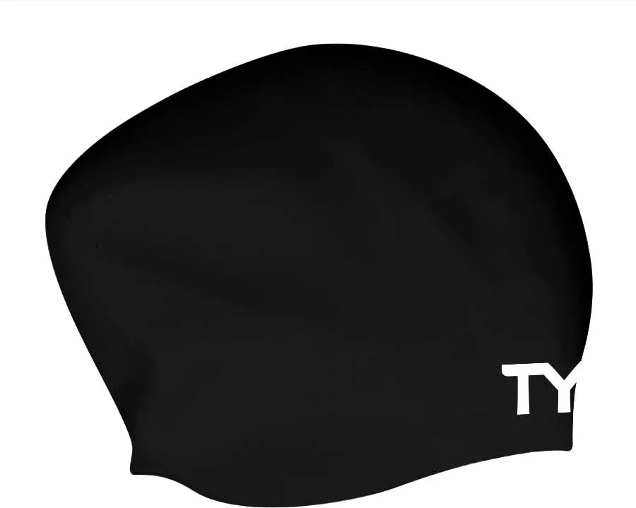 TYR Long Hair Silicone Wrinkle-Free Swim Cap