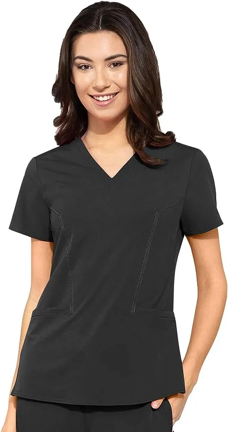 Med Couture Women's Double V-Neck Top Black / XS