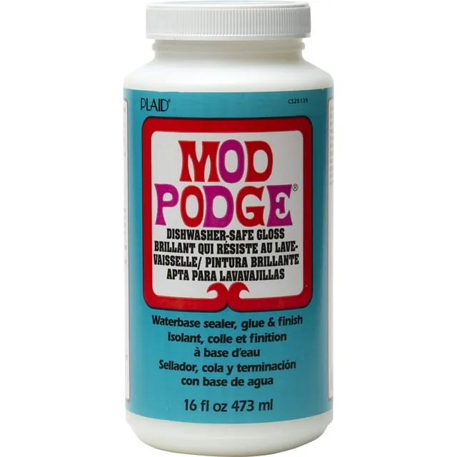 Mod Podge Dishwasher Safe Gloss Sealer, Glue and Finish, Clear, 16 fl oz