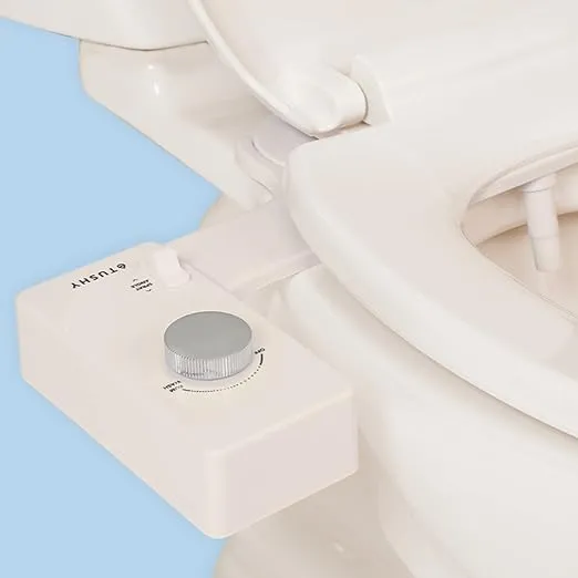 TUSHY Classic 3.0 Bidet Toilet Seat Attachment - A Non-Electric Self Cleaning Water Sprayer with Adjustable Water Pressure Nozzle, Angle Control & Easy Home Installation (Biscuit/Platinum)