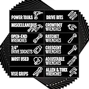 Toolbox Organization Magnetic Labels - 80 Large, Tool Chest Organizer Labels with Strong Magnets & Easy to Read Printing - Fits All Brands of Steel Tool Box Drawers (Black 3.125 x 1.0 Inches)