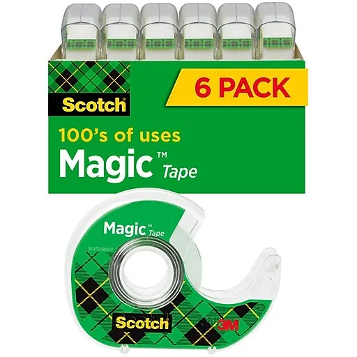 Scotch Magic Tape, 6 Rolls, Numerous Applications, Invisible, Engineered for Repairing, 3/4 x 650 Inches (6122)