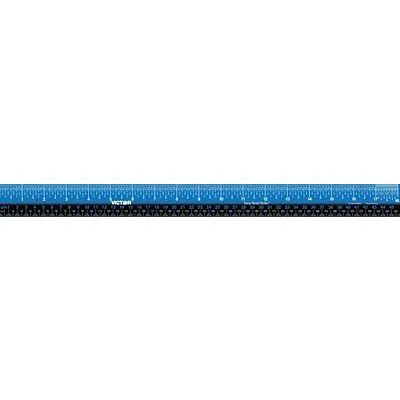 Victor Easy Read Stainless Steel Ruler, Standard/Metric, 18 inch, Blue