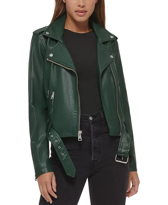 Levi's Women's Belted Faux Leather Moto Jacket