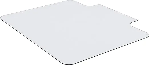 Lorell Glass Chairmat with Lip, Hardwood Floor, Carpet48" x 36" Depth, Lip Size 23" Length x 6" Width, Tempered Glass, Clear (LLR82836)