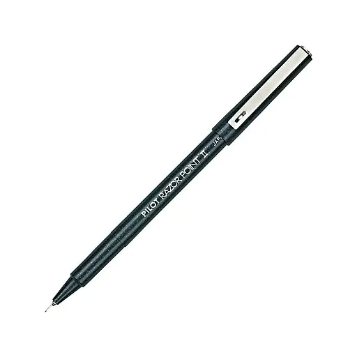 Pilot Razor Point II Marker Pen, Super Fine, Black Ink, Dozen