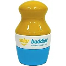 Solar Buddies Refillable Roll On Sponge Applicator For Kids, Adults, Families, Travel Size Holds 100ml Travel Friendly for Sunscreen, Suncream and Lotions (Blue)