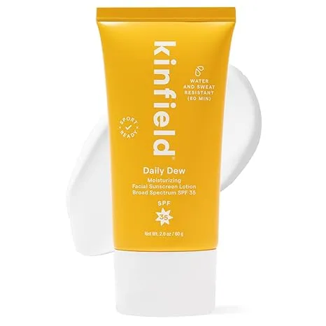 Kinfield Daily Dew - Hydrating Mineral Sunscreen with Broad-Spectrum SPF 35 - Water and Sweat Resistant - Cruelty-free and Reef-safe Skincare - 2.0 oz/ 60 g