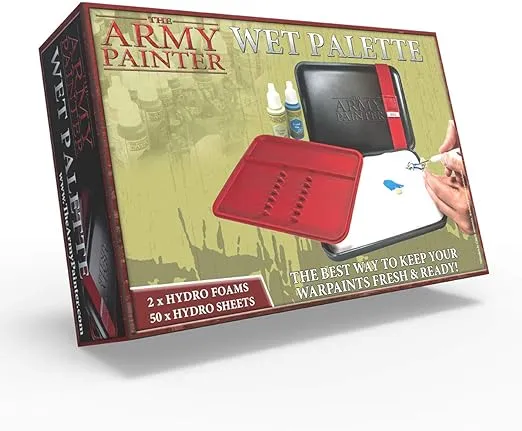 The Army Painter Wet Palette for Acrylic Painting and Hydro Pack Paper Palette, Premium Paint Palette with Lid