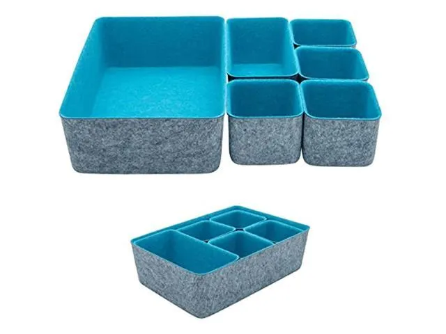 Felt Drawer Organizer Container Caddy Jewelry Tray Makeup Storage Organizers Home Office Desk Cosmetic Bins Dividers Box Compartment Nursery.