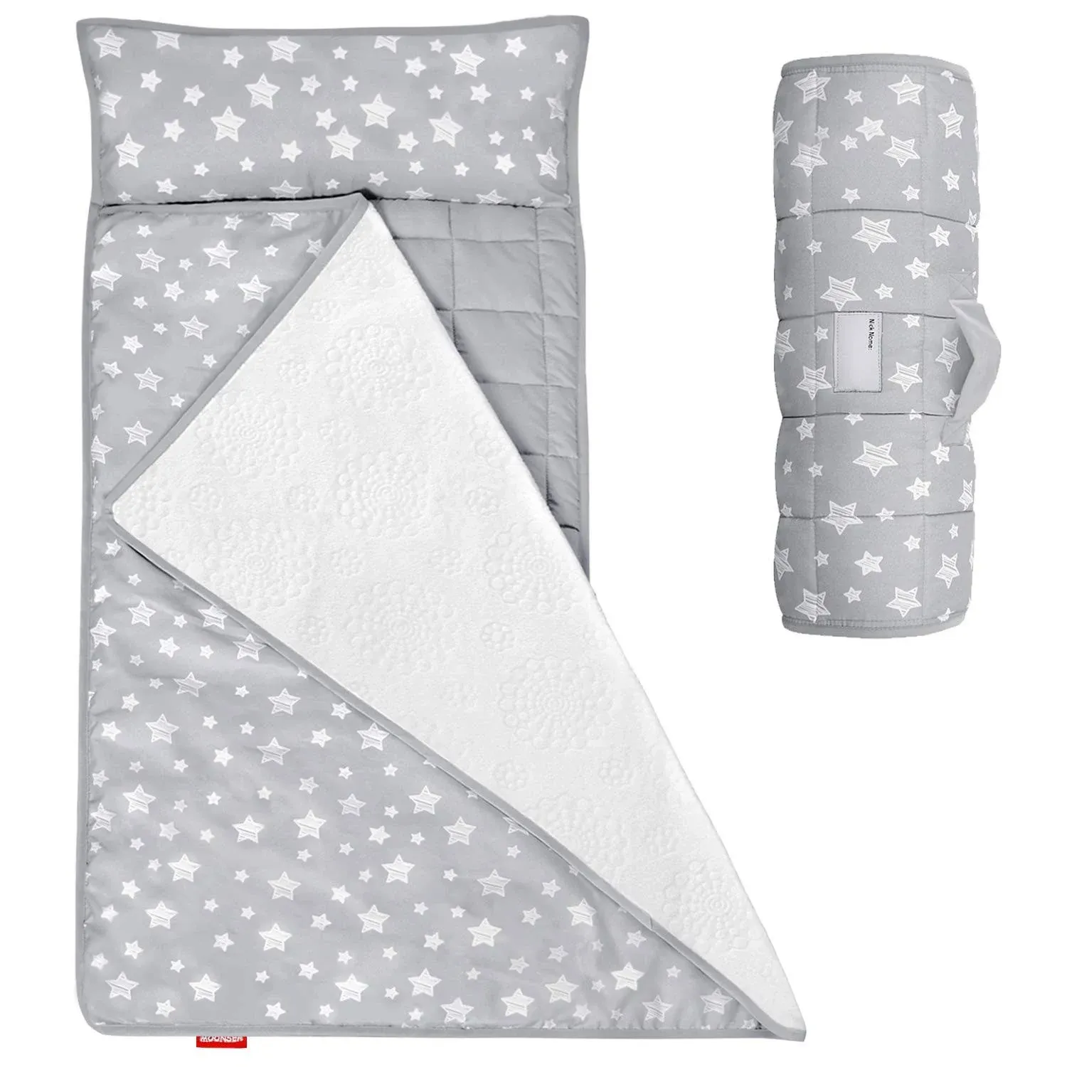 Moonsea Toddler Nap Mat Warm with Removable Pillow and Fleece Minky Blanket ...