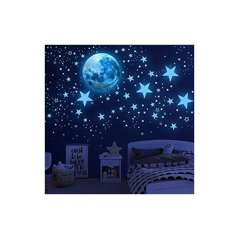 Glow in The Dark Stars for Ceiling,Glow in The Dark Stars and Moon Wall Decals, 1108 Pcs Ceiling Stars Glow in The Dark Kids Wall Decors, Perfect for