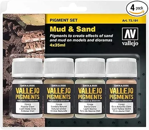 Acrylicos Vallejo Mud & Sand Pigments Set