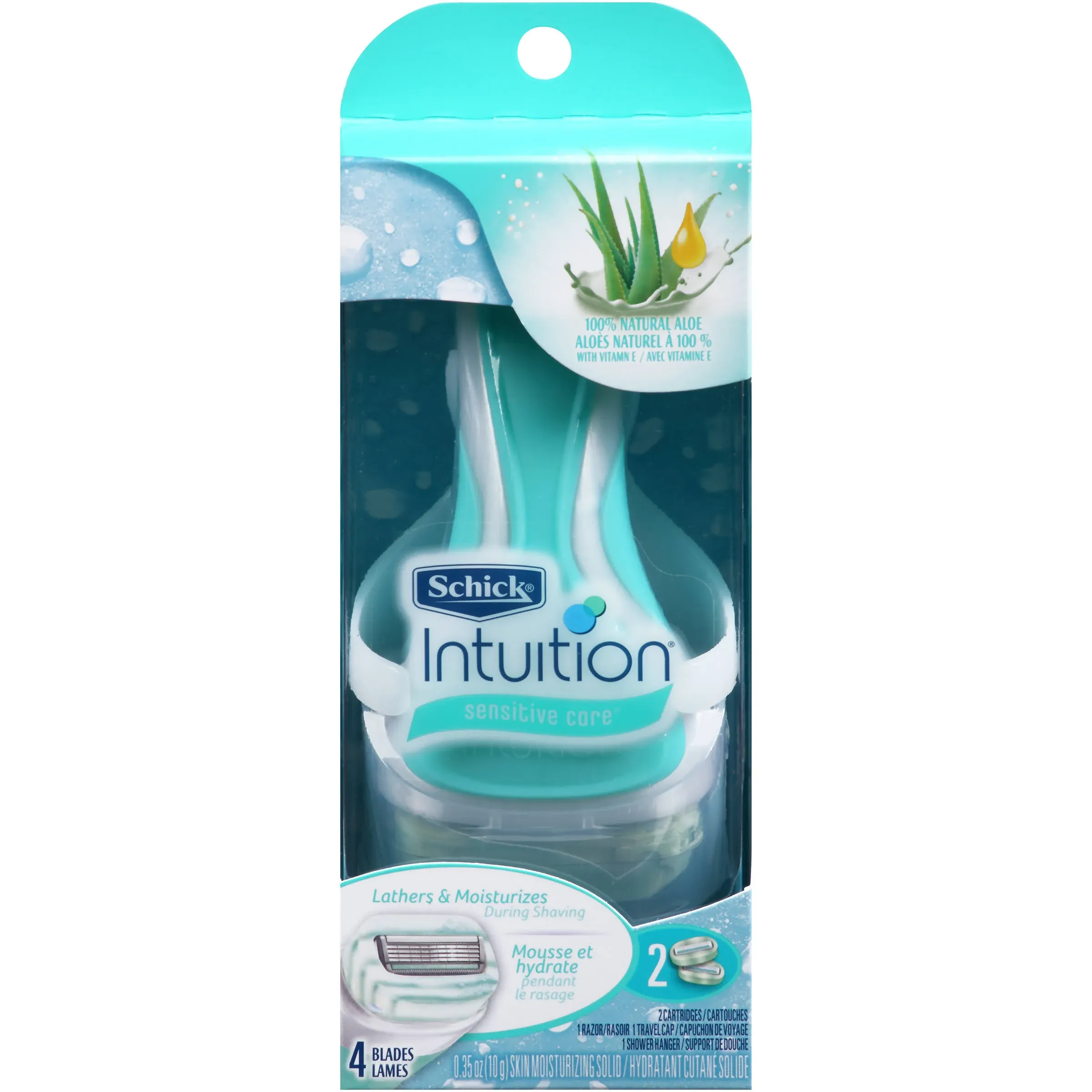 Schick Intuition Naturals Sensitive Care Razor Kit, Light Green