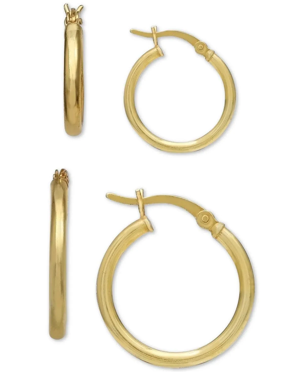 Giani Bernini 2-Pc. Set Hoop Earrings in 18K Gold-Plated Sterling Silver, Created for Macy's - Gold Over Silver