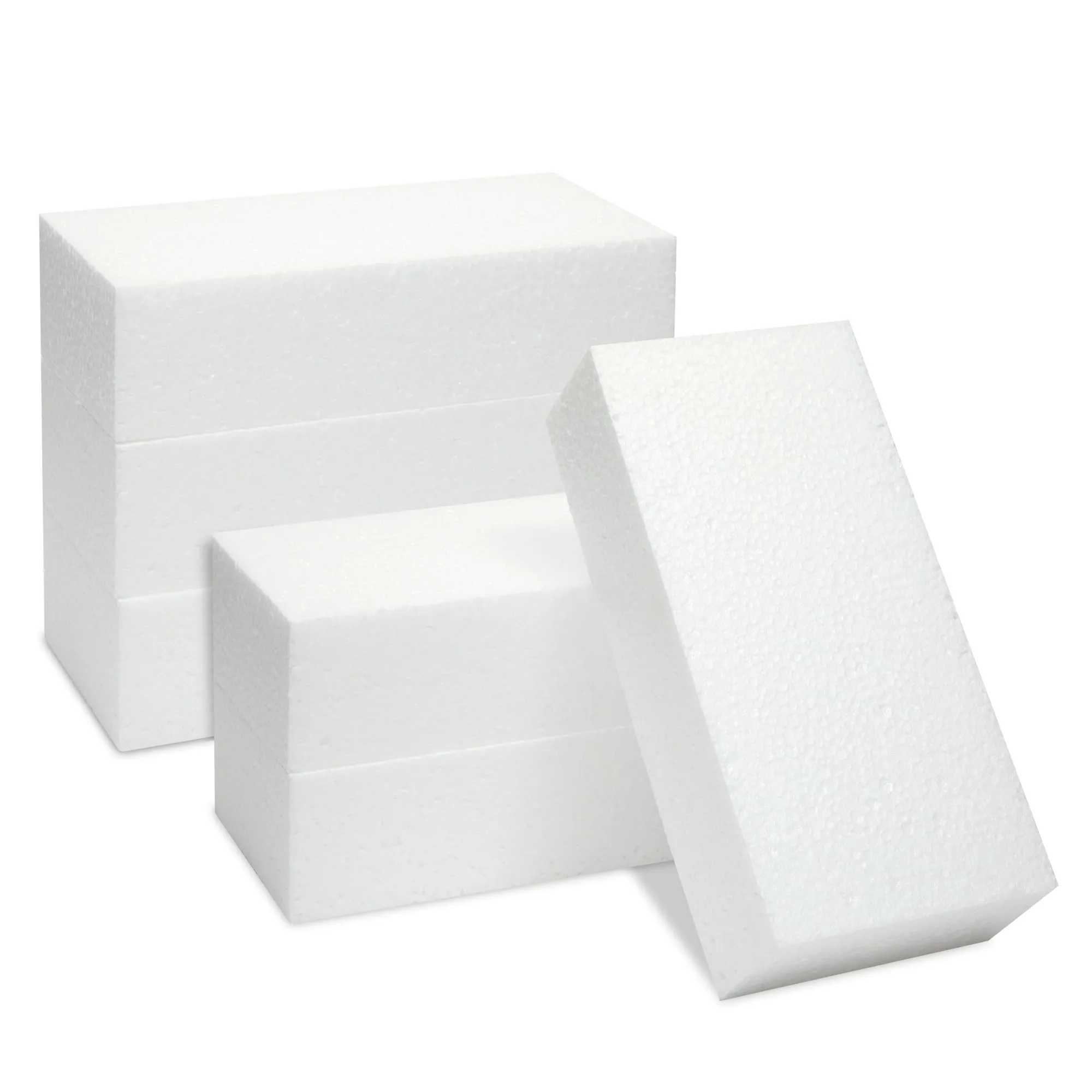 6 Pack Foam Rectangle Blocks for Crafts (8 x 4 x 2 in)