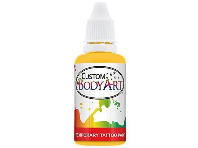 Custom Body Art 1-Ounce Yellow Temporary Airbrush Tattoo Body Art Paint Alcohol Based