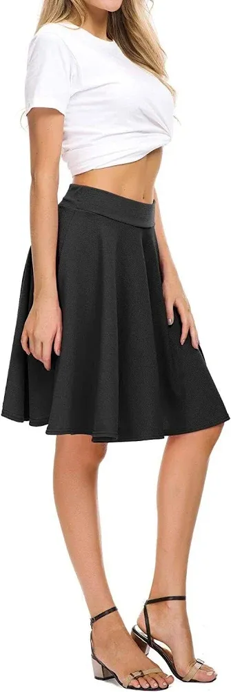 Women's Versatile Stretchy Flared Casual Skater Skirt